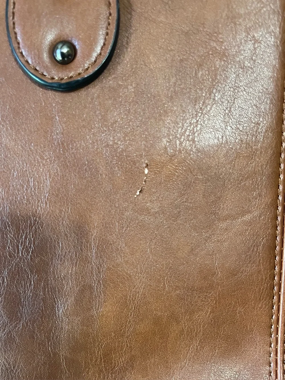 Lovevook Laptop Tote Bag Brown Vegan Leather Work Crossbody/Satchel.